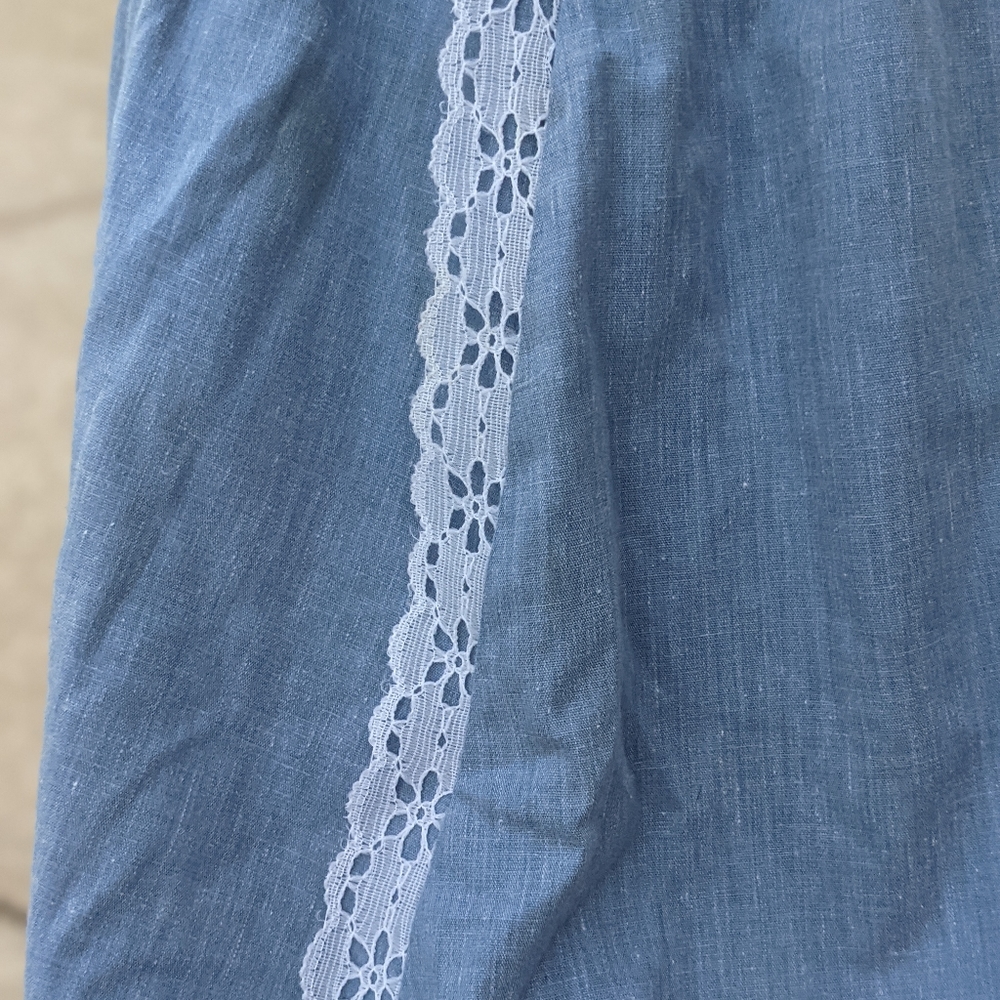 Vintage Carefree Fashions blue button front skirt - Picture 3 of 5